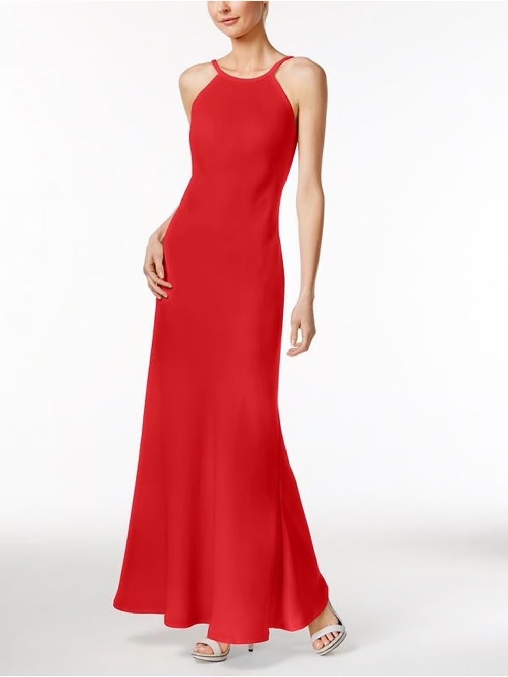 Calvin Klein Sleek Red Evening Gown Size 4 NWT
